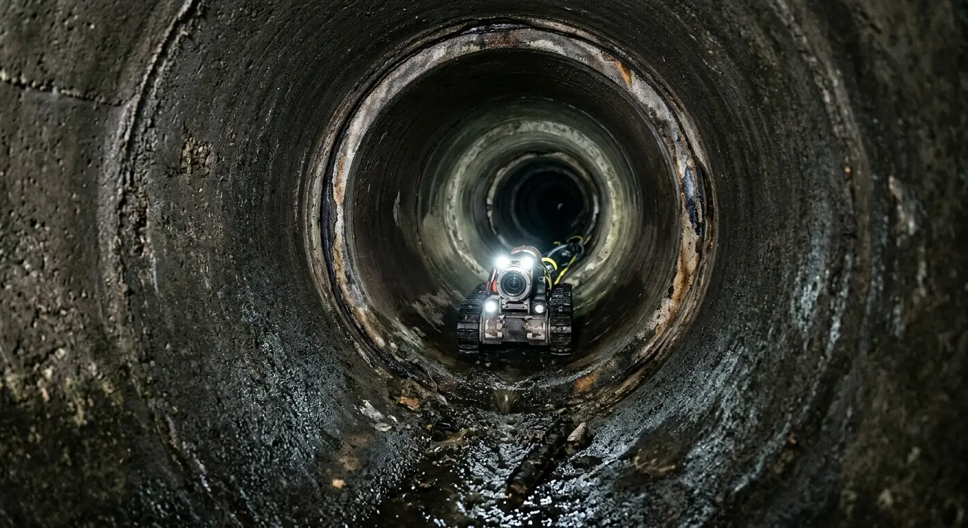 Robotic sewer camera inspecting pipe interior for Sewer Line Repair in Lancaster